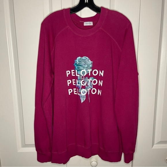Peloton Tops - Peloton Size Large Everyday Oversized Crewneck Pink Sweatshirt Rose Cotton USA